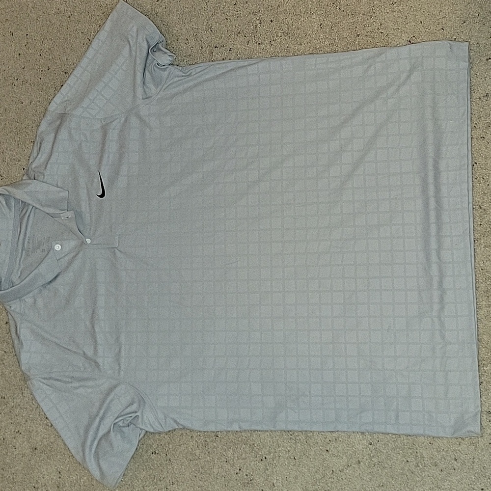 EUC Used Nike Dri-Fit XXLT 2XLT Tall Silver Short Sleeve Polo